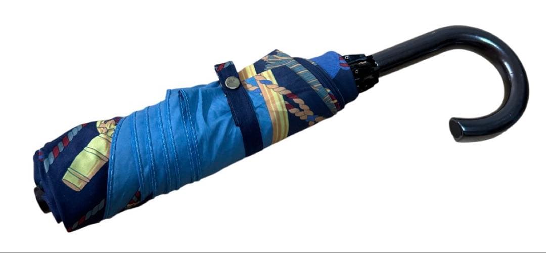 【美品】MANIPURI マニプリ 晴雨兼用　折り畳み傘 タッセル柄 ネイビー