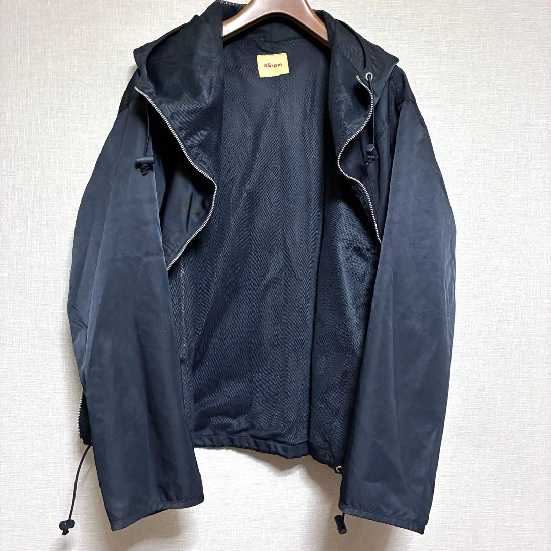 45rpm ジップアップブルゾン　裏地メッシュ　ブラック
