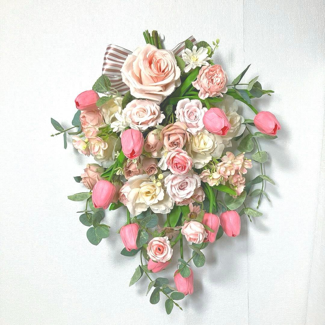 『アンジェリカ ロージー 』チューリップの壁掛けブーケ他一点