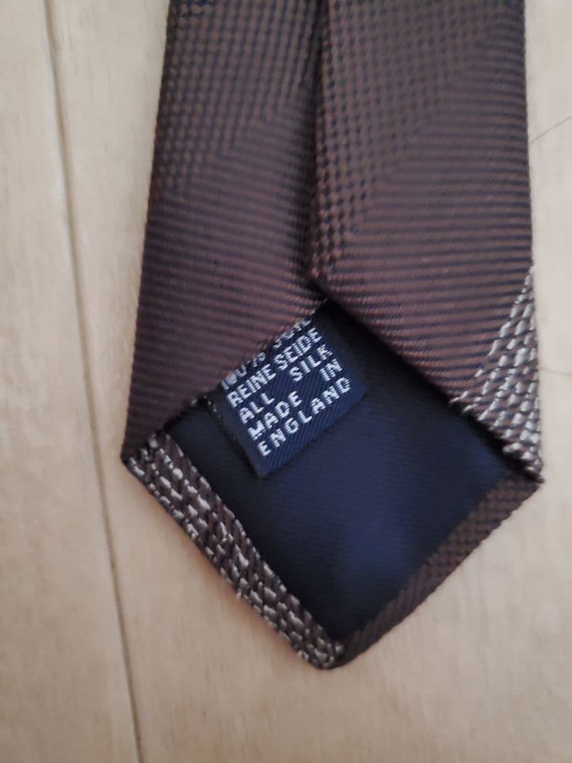 【新品未使用】DRAKE'S ブラウン ストライプ