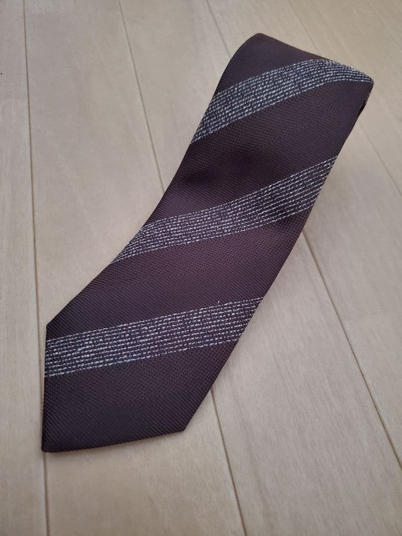 【新品未使用】DRAKE'S ブラウン ストライプ