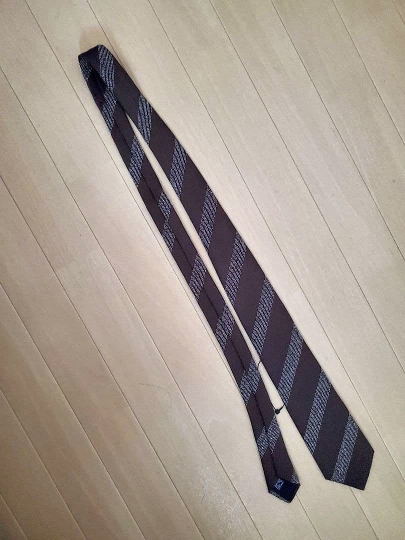 【新品未使用】DRAKE'S ブラウン ストライプ