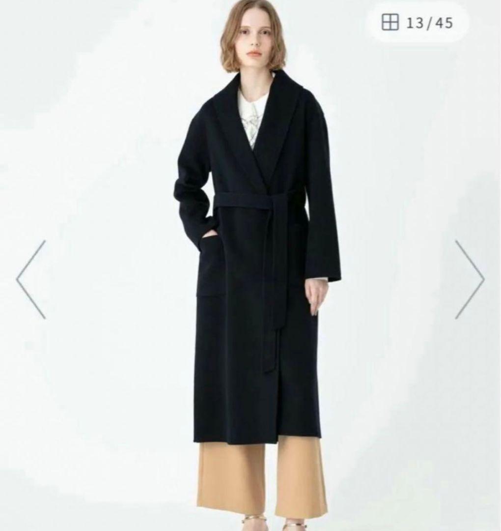 アルアバイル　カシミア混リバーショールカラーコート　サイズ2