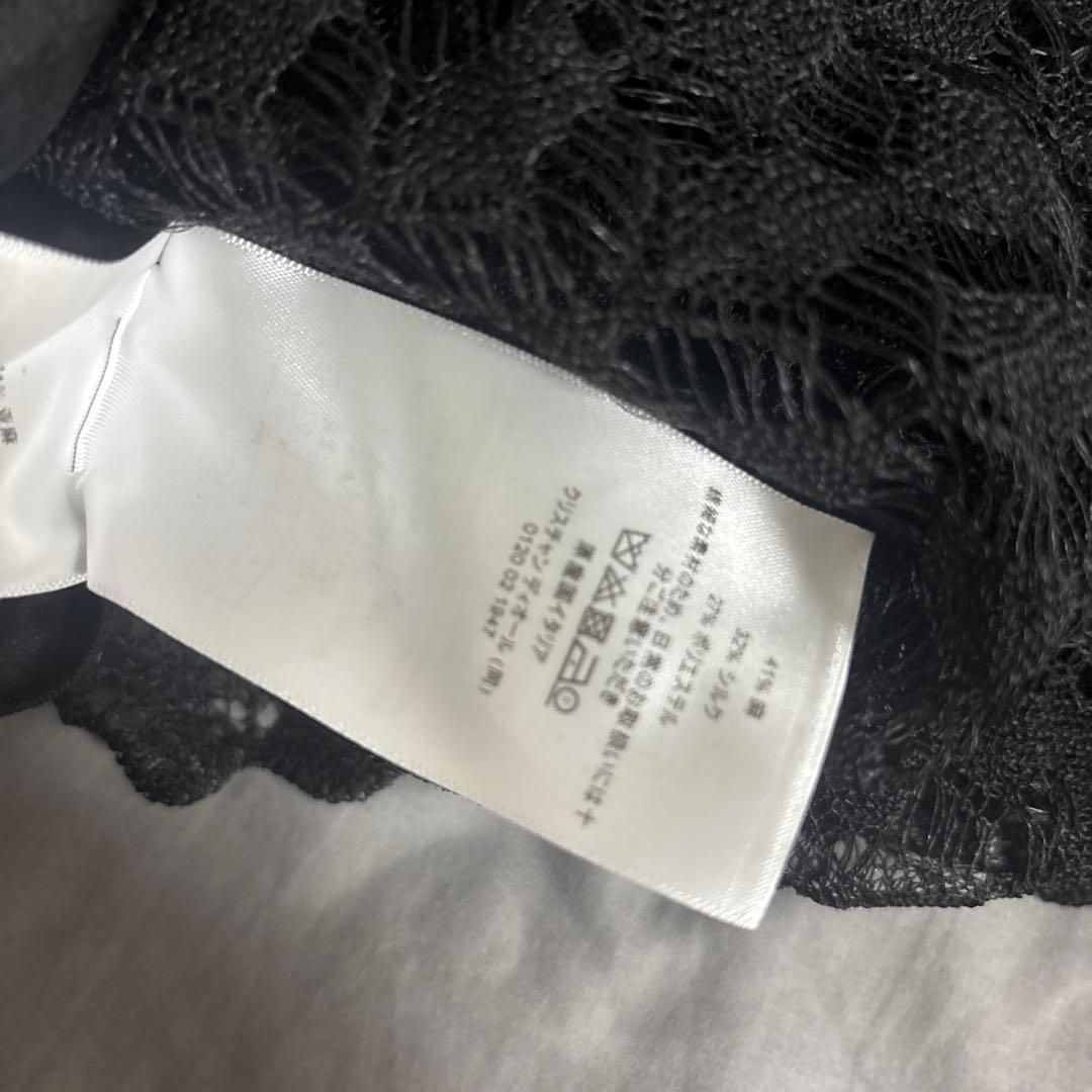 Dior ラッフル ミニスカート　リネン & シルク ブレンド ニット レース