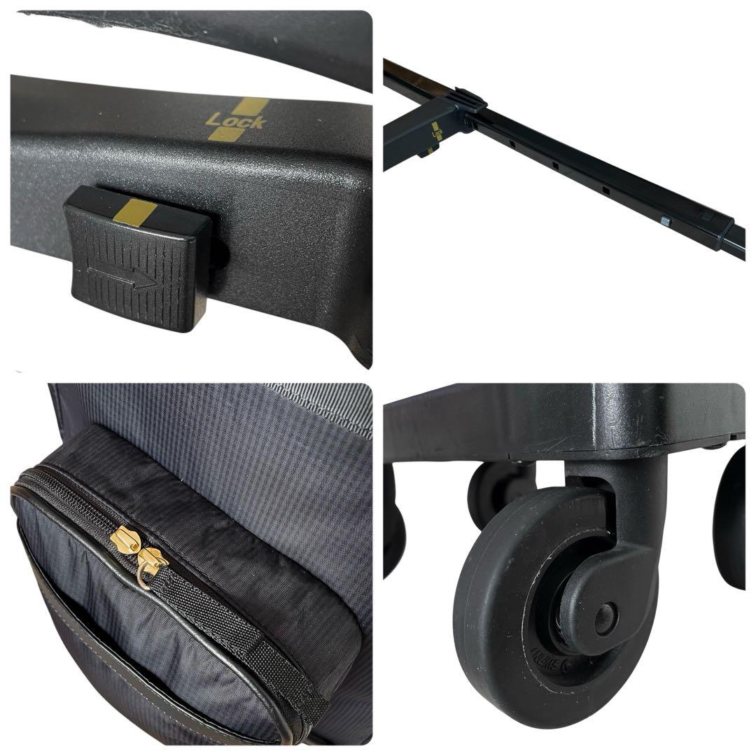 《超美品》スワニー トート キャリーバッグ リボン ４輪ストッパー付き ブラック