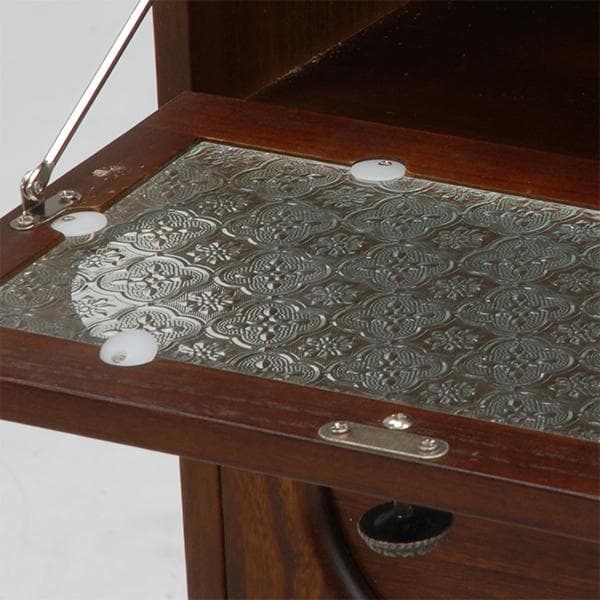 はな　訳あり　アンティーク調　擦りガラス　チェスト　 キャビネット