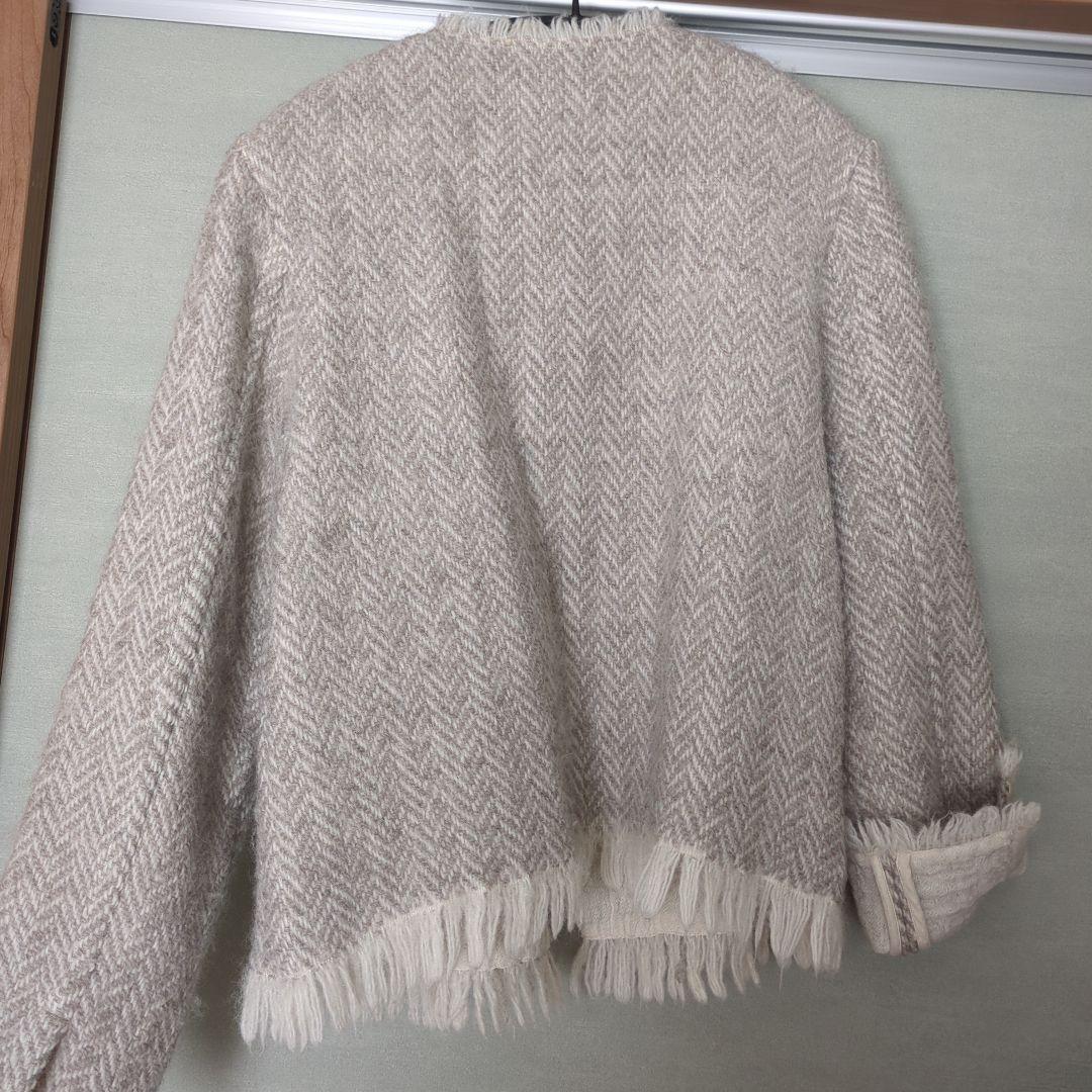 PRISTINE プリスティン　ウールアルパカ　ノーカラージャケット