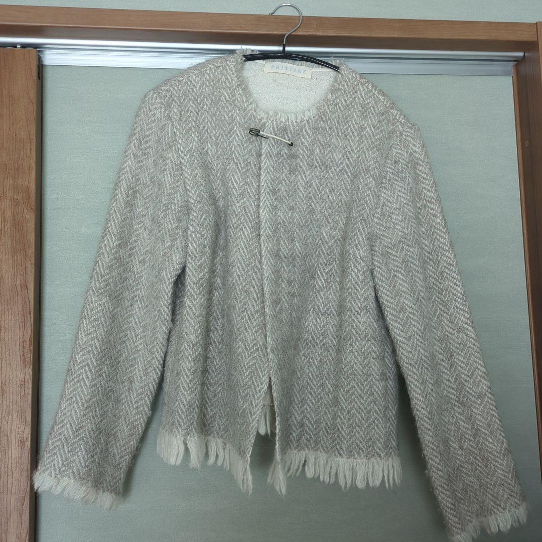 PRISTINE プリスティン　ウールアルパカ　ノーカラージャケット