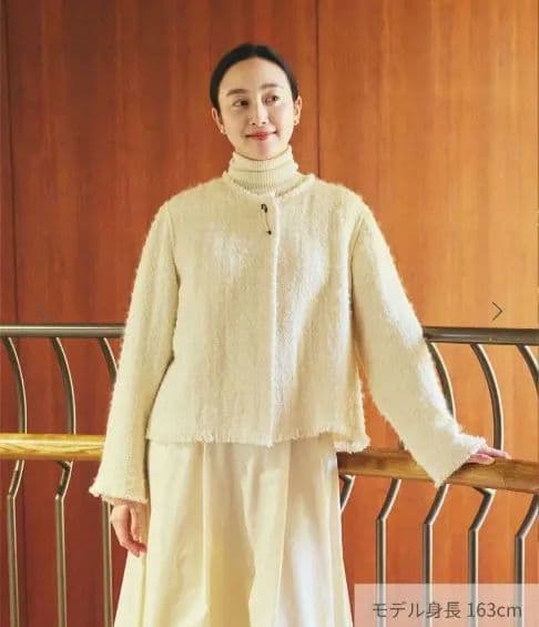 PRISTINE プリスティン　ウールアルパカ　ノーカラージャケット