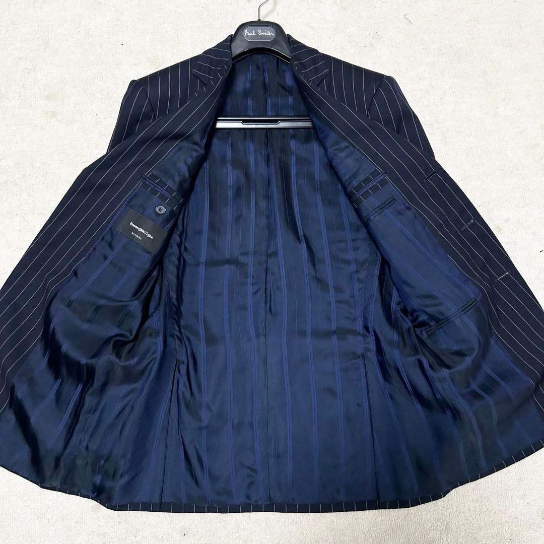 美品　エルメネジルドゼニア　スーツセットアップ　チョークストライプ　ス・ミズーラ