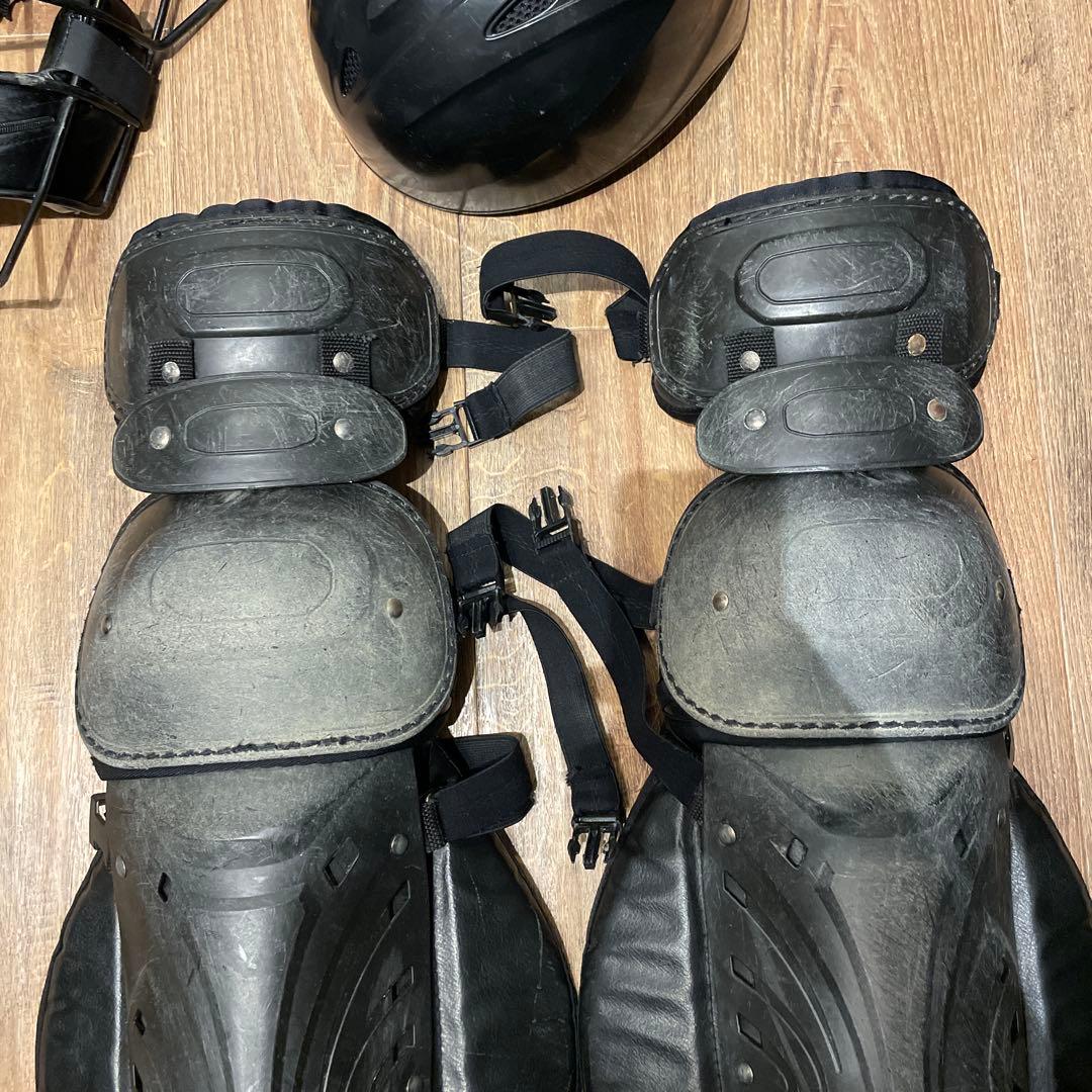 【洗濯済】アシックス軟式キャッチャー防具 一式 ブラック JSBB