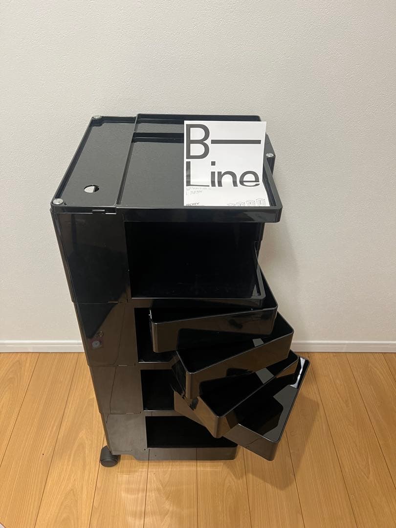 【発送可】B-Line ボビーワゴン Boby WAGON 4段4トレイ 黒