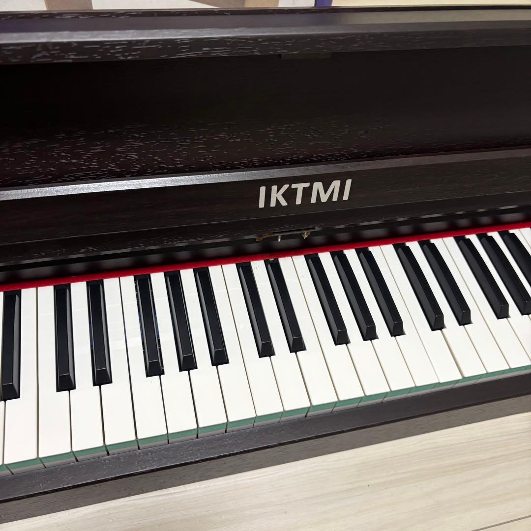 IKTMI 木製 電子ピアノ 88鍵 アップライト ペダル付き ピアノカバー