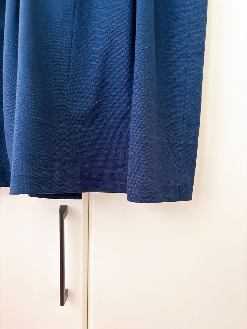 白金 よつば　ネイビー 半袖ワンピース 襟付き