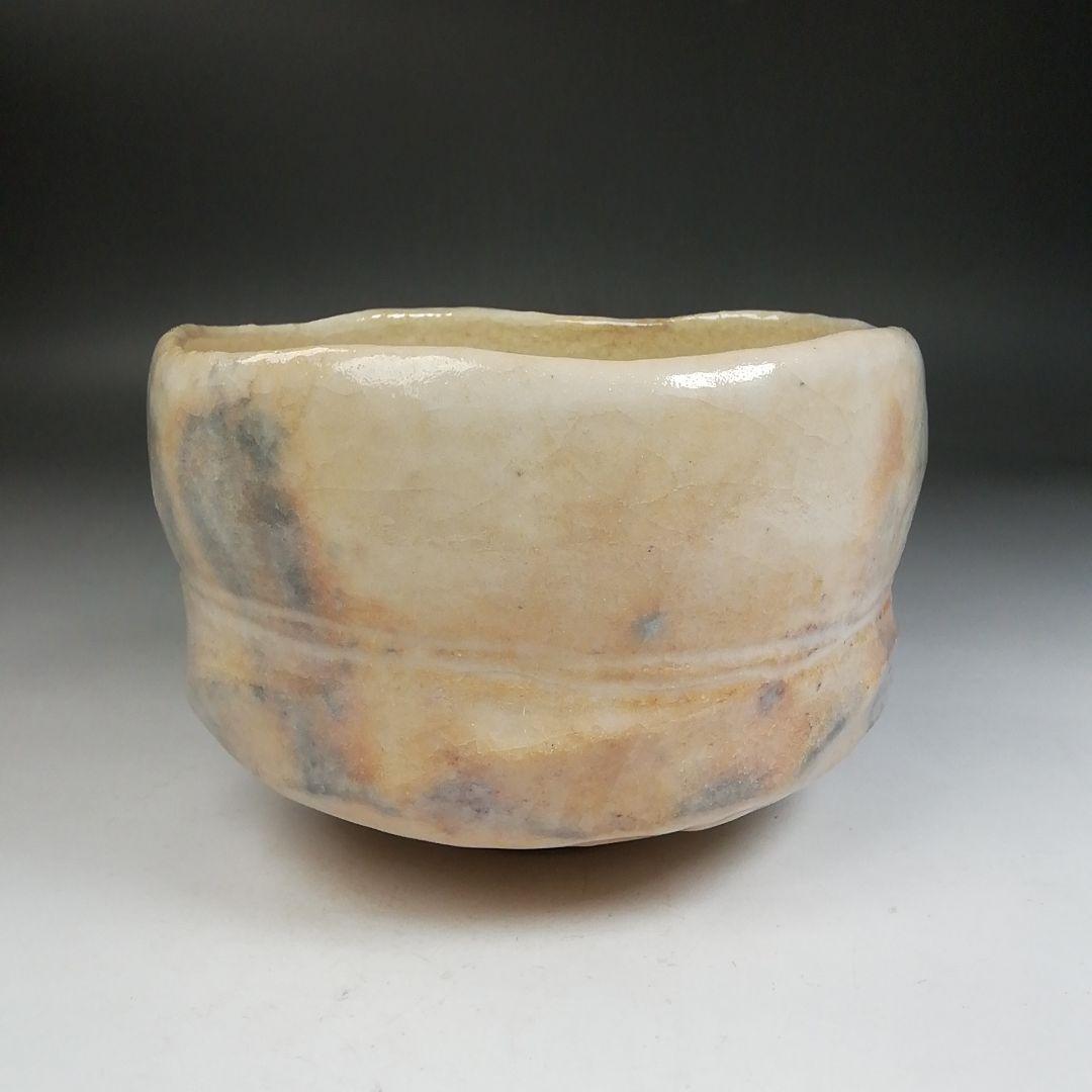 Ｗ２０６　茶碗　『白楽茶碗』『三代　小川長楽(裕起夫) 造』共箱　抹茶碗　茶道具