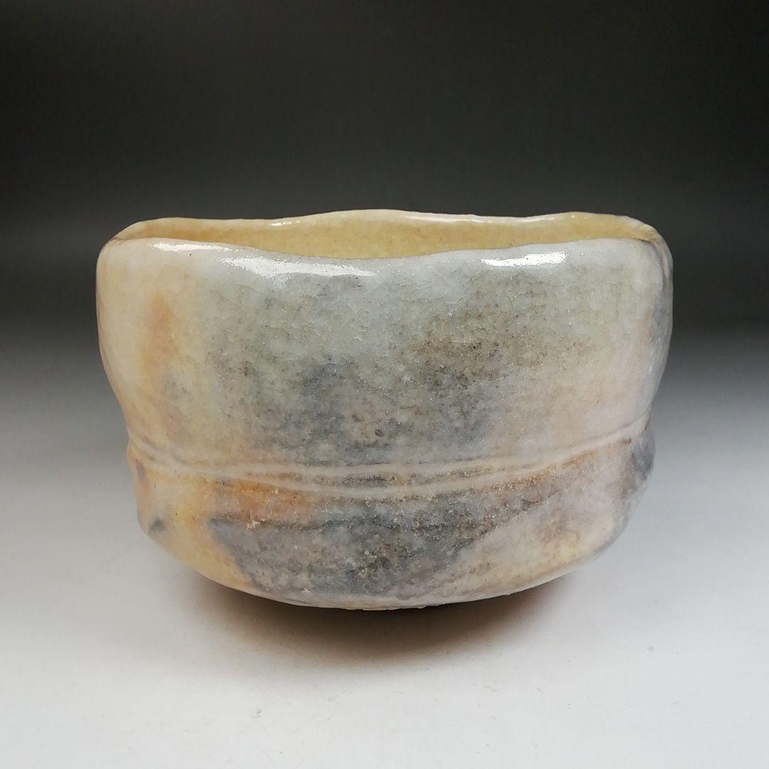 Ｗ２０６　茶碗　『白楽茶碗』『三代　小川長楽(裕起夫) 造』共箱　抹茶碗　茶道具