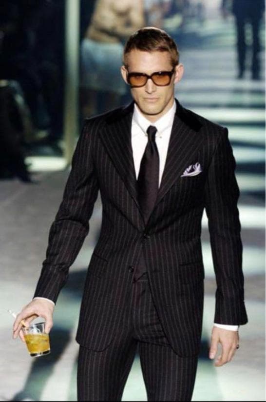 【超希少】GUCCI 2004AW トムフォード期 ベロア チェーン柄スーツ