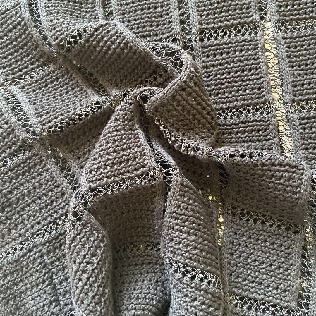 美品　ドリスヴァンノッテン　透かし編みニットポロシャツ　ブラック　M位