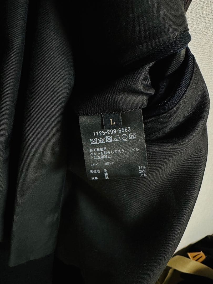 未使用❗️日本製高級ラインユナイテッドアローズLサイズチェスターコート黒ウール生地