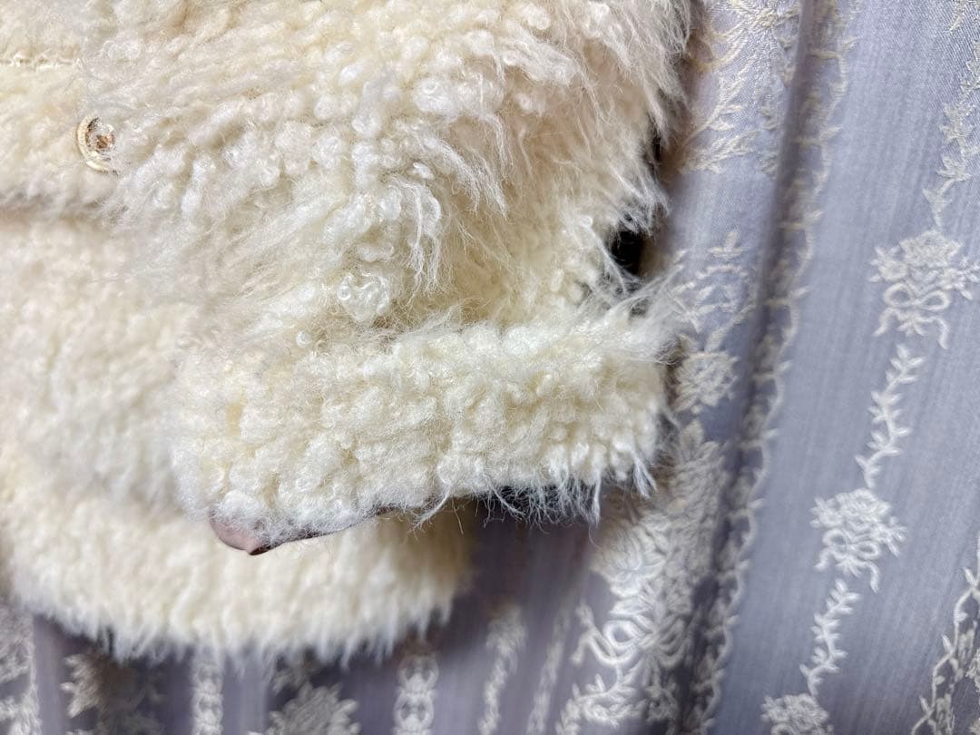 【美品】Her lip to  Faux Fur Coat ecru