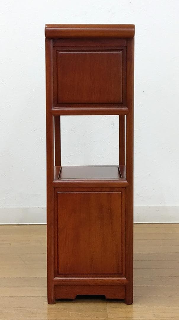 木製 唐木 花梨無垢 違い棚 飾り棚 茶棚 煎茶棚 茶箪笥 収納棚 キャビネット