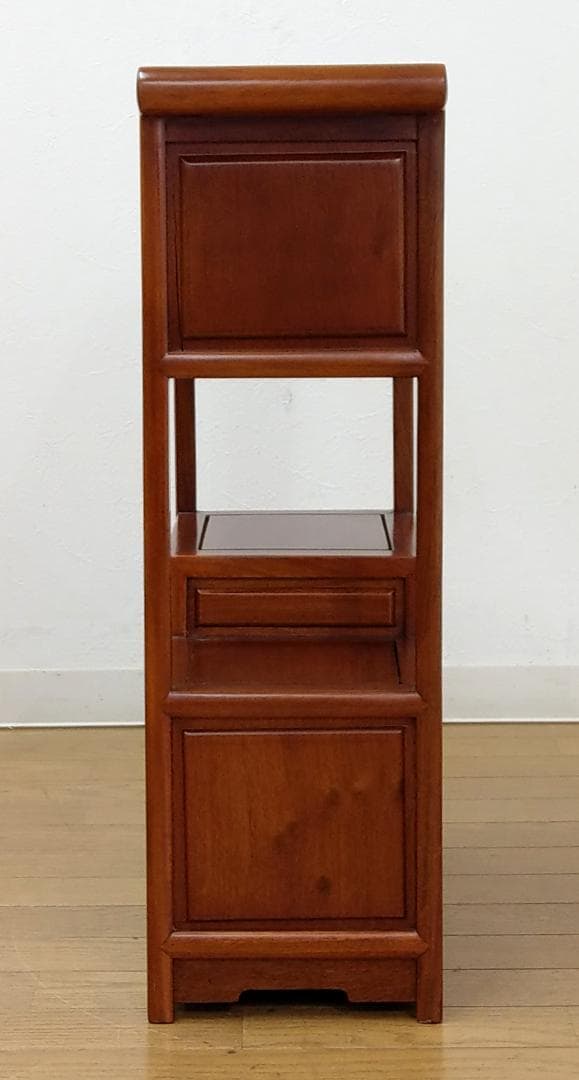 木製 唐木 花梨無垢 違い棚 飾り棚 茶棚 煎茶棚 茶箪笥 収納棚 キャビネット