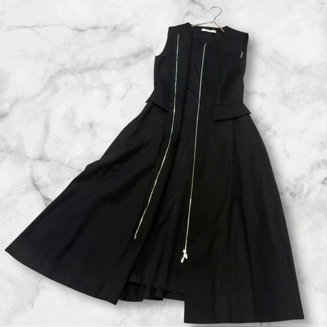 22年 FOXEY NY BELLA LUNA ダブルジップジレ 黒