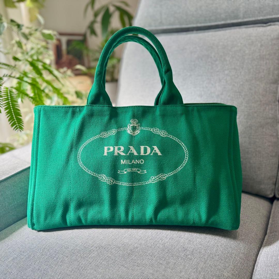 PRADA プラダ カナパ L トートバッグ グリーン