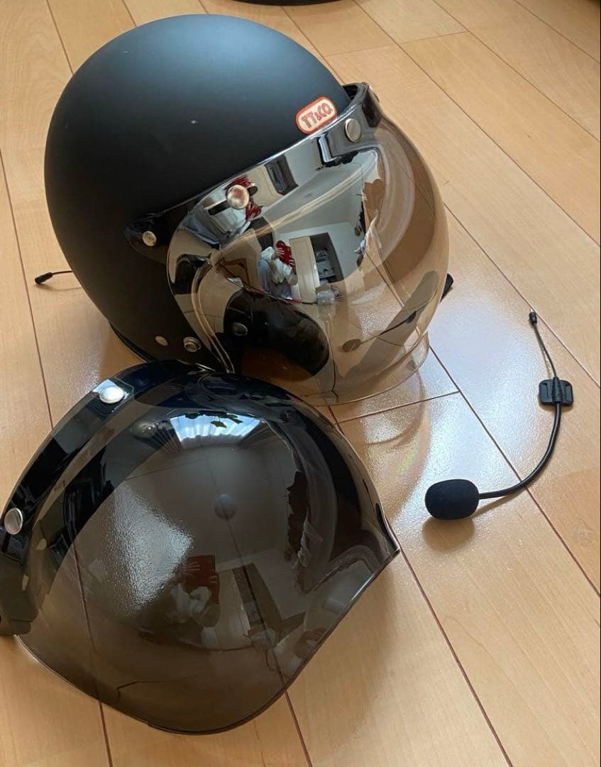 TT＆COジェットヘルメット マットブラック インカム付き