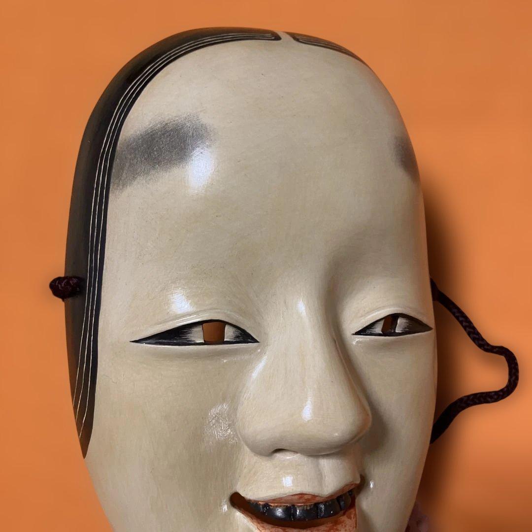 能面　小面　こおもて　木彫り　手彫り　桐箱