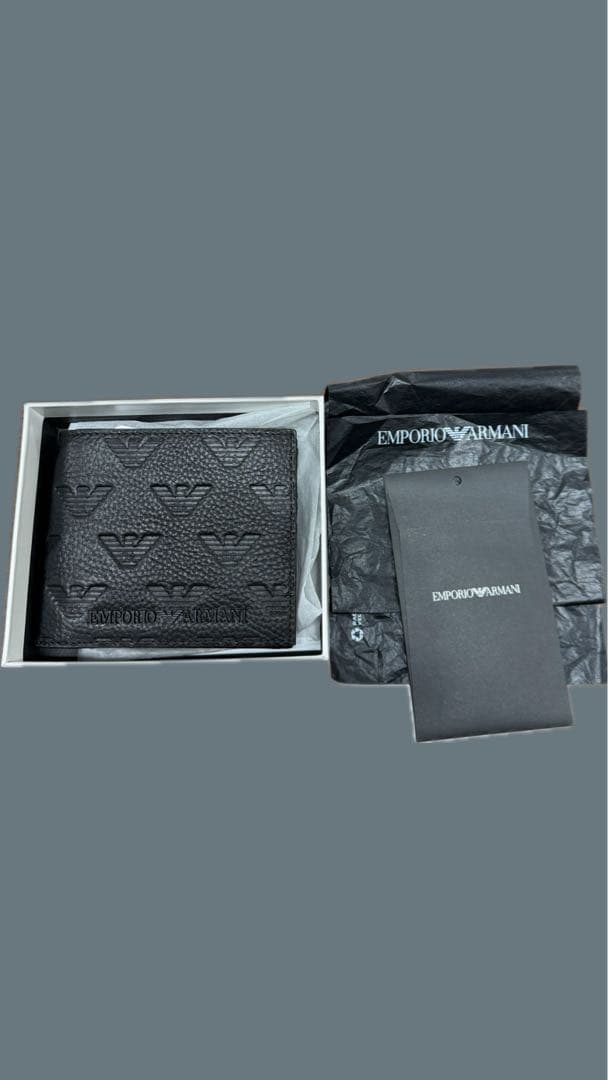 EMPORIO ARMANI 二つ折り財布 ブラック