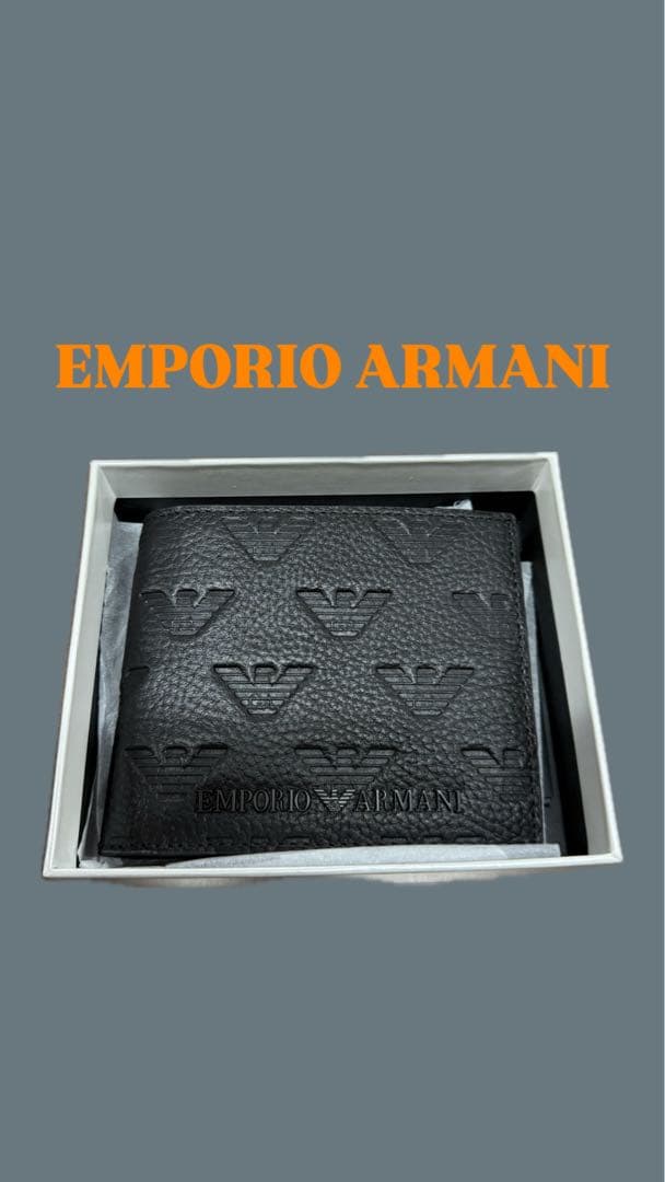 EMPORIO ARMANI 二つ折り財布 ブラック