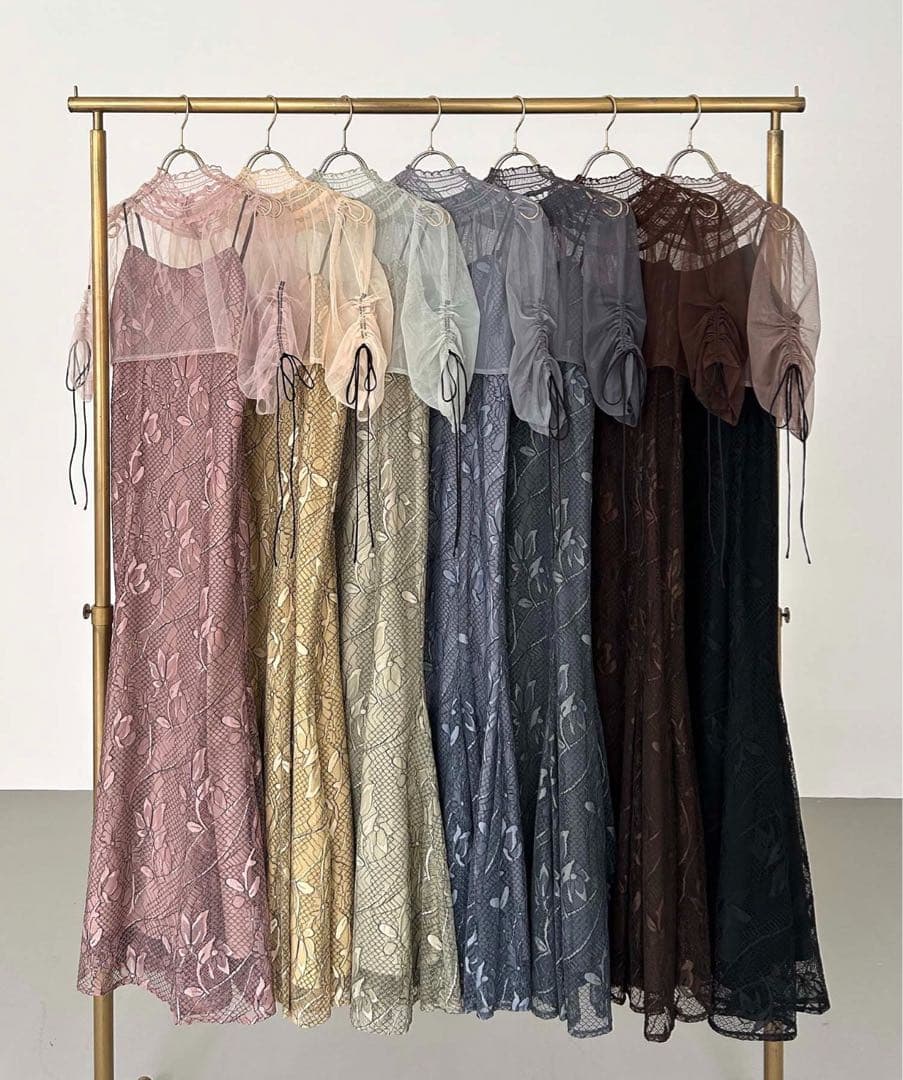 Dorry Doll ブラウスセットフラワーレースドレス　アーミーカーキ