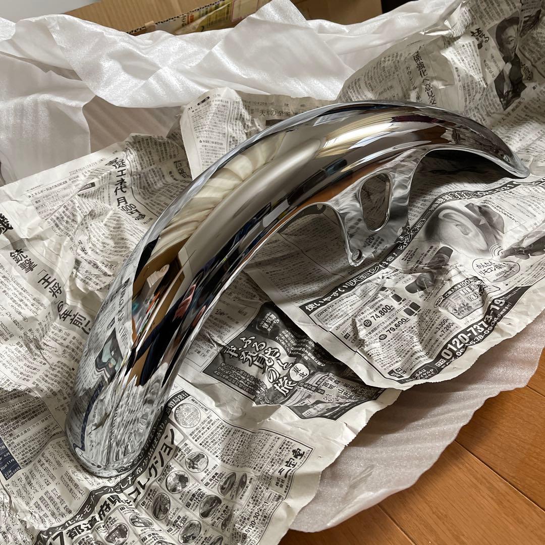 カワサキ　ゼファー750 1100 スチールメッキフロントフェンダー