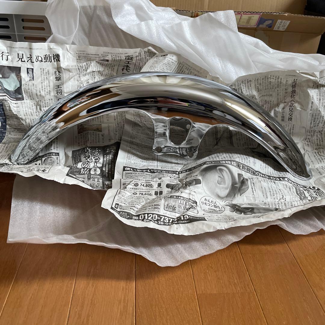 カワサキ　ゼファー750 1100 スチールメッキフロントフェンダー