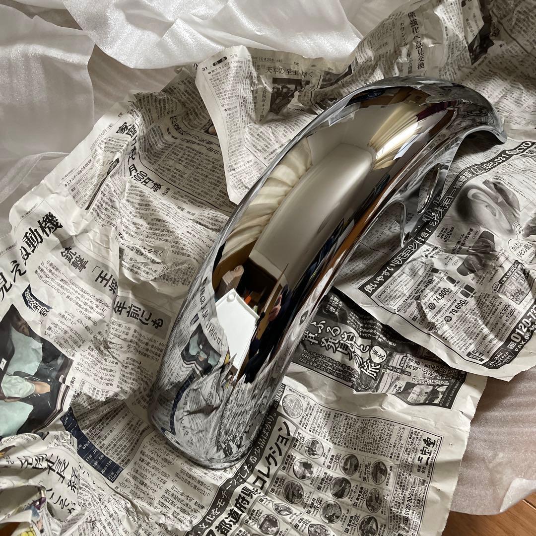 カワサキ　ゼファー750 1100 スチールメッキフロントフェンダー