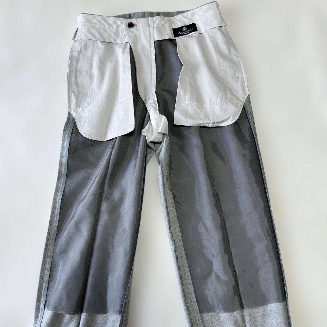 美品 20万 アクアスキュータム 日本製 フランネルウール シングルスーツA5