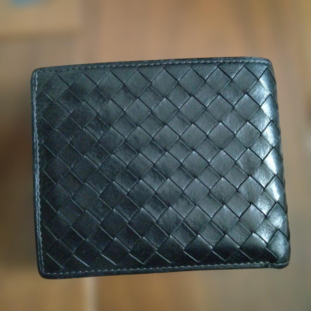 ココマイスター　ブラック 二つ折り財布　ポンテマットーネ・ディーミディウム