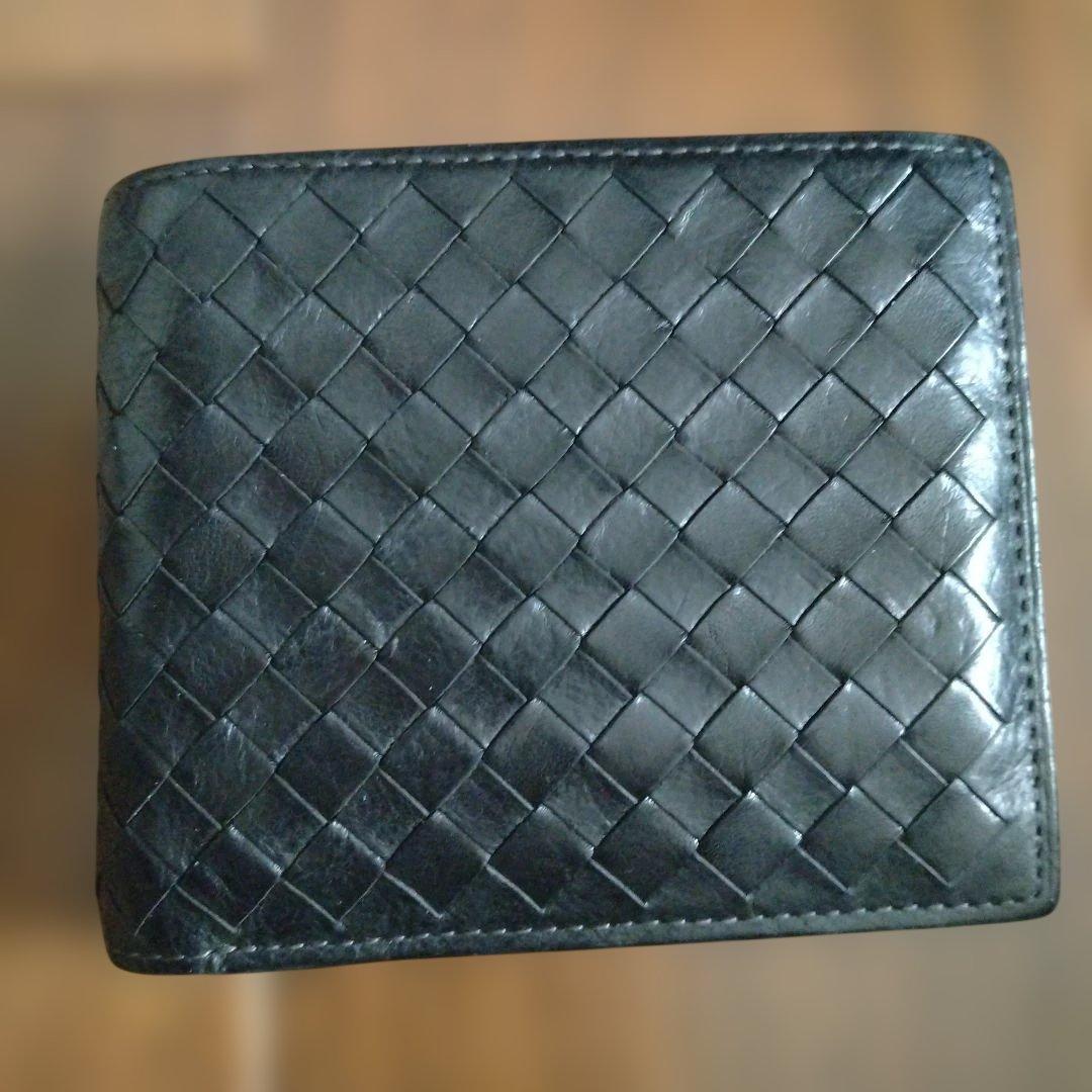 ココマイスター　ブラック 二つ折り財布　ポンテマットーネ・ディーミディウム