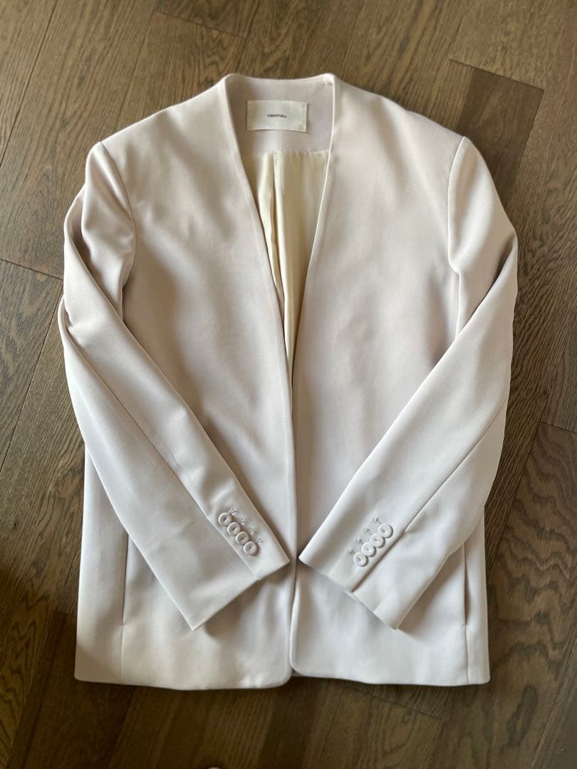 【todayful カラーレスツイルジャケット】　ノーカラー　サイズ36 入園式