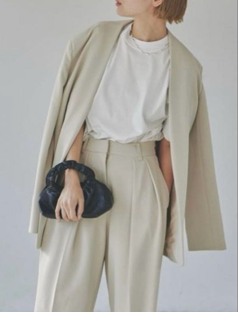 【todayful カラーレスツイルジャケット】　ノーカラー　サイズ36 入園式