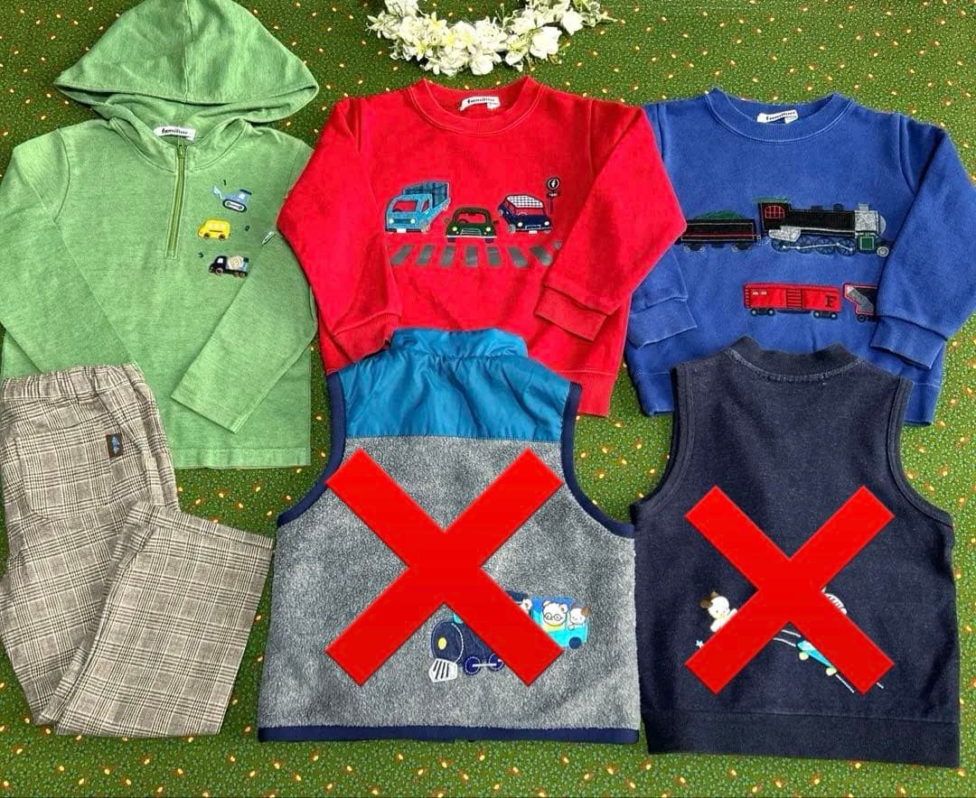 ファミリア セットチェック トレーナー ロンT パンツ100cm