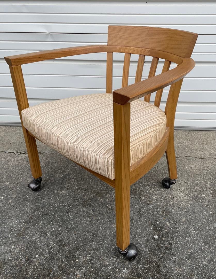 稀少/カリモク家具/ダイニングチェア/アームチェア/椅子/キャスター付き/②
