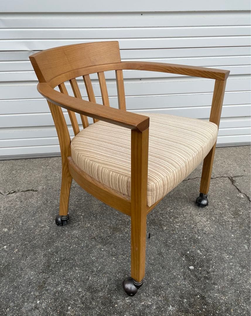 稀少/カリモク家具/ダイニングチェア/アームチェア/椅子/キャスター付き/②