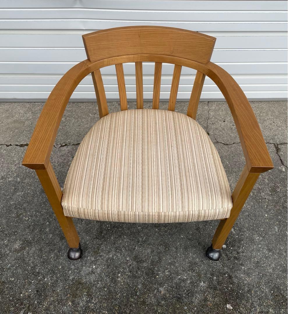 稀少/カリモク家具/ダイニングチェア/アームチェア/椅子/キャスター付き/②