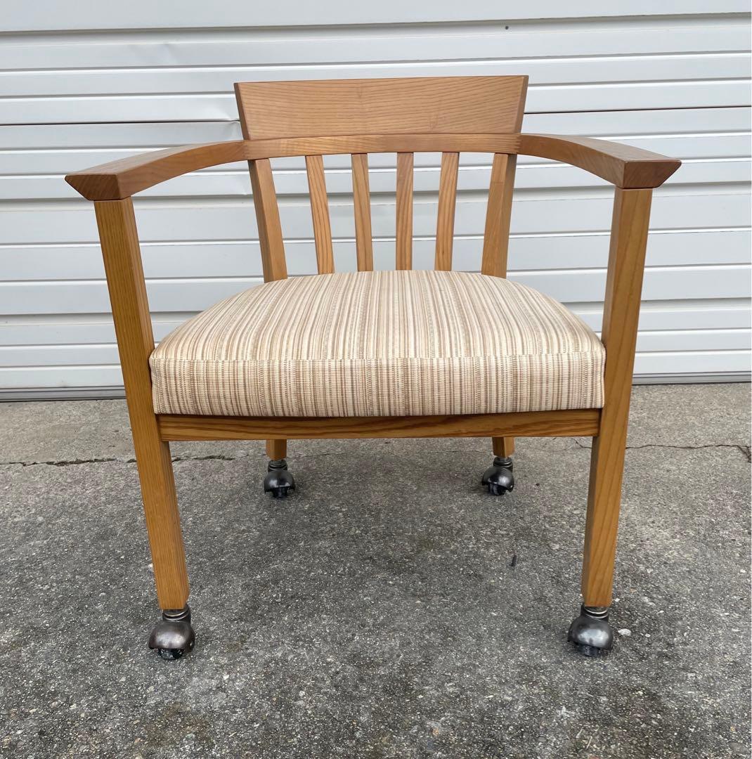 稀少/カリモク家具/ダイニングチェア/アームチェア/椅子/キャスター付き/②