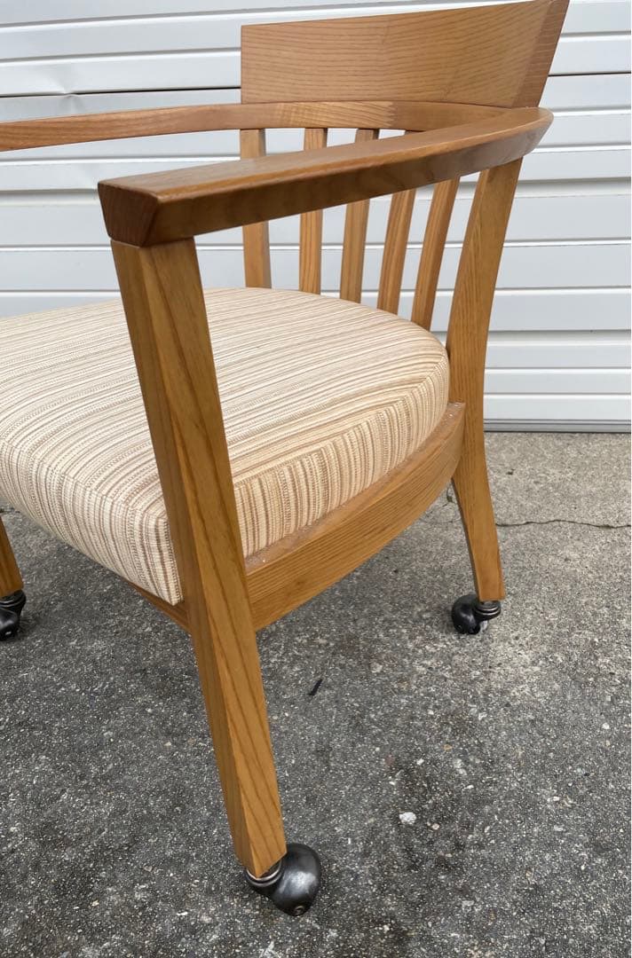 稀少/カリモク家具/ダイニングチェア/アームチェア/椅子/キャスター付き/②