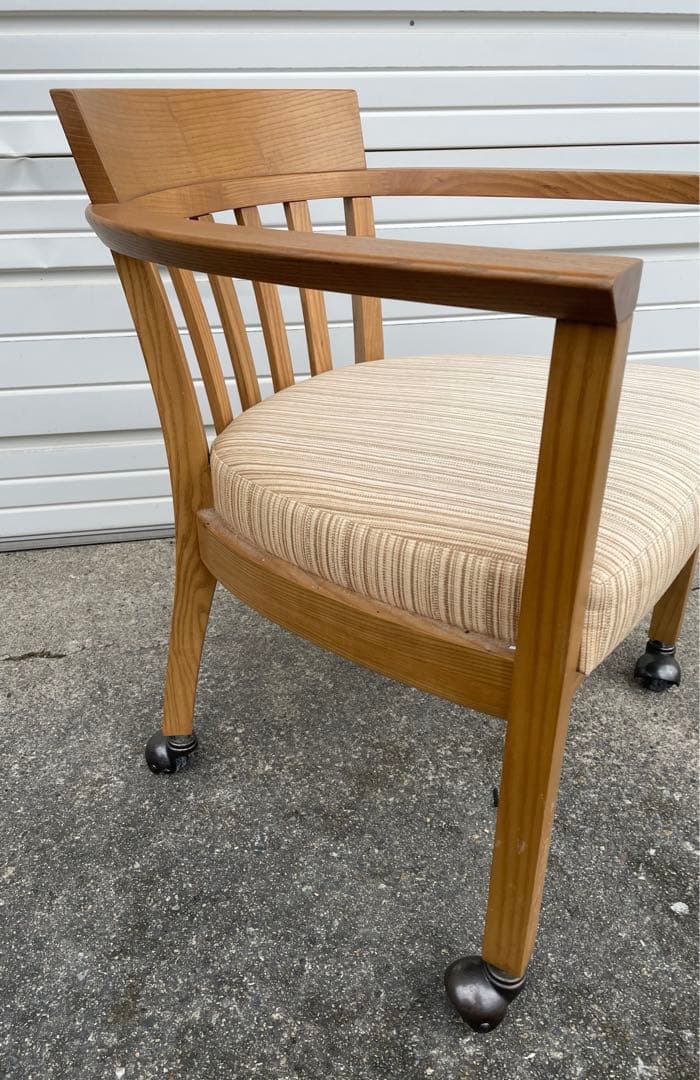 稀少/カリモク家具/ダイニングチェア/アームチェア/椅子/キャスター付き/②