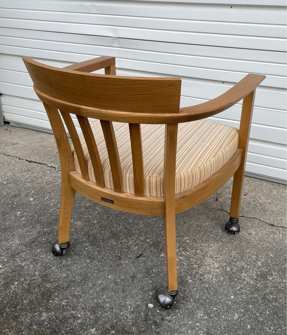 稀少/カリモク家具/ダイニングチェア/アームチェア/椅子/キャスター付き/②