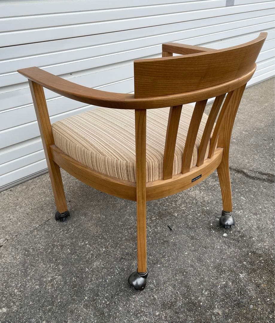 稀少/カリモク家具/ダイニングチェア/アームチェア/椅子/キャスター付き/②